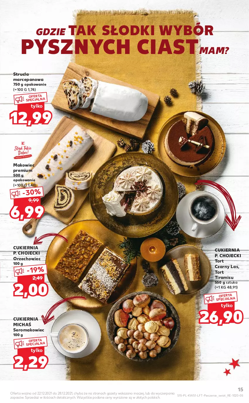 Gazetka promocyjna Kaufland - OFERTA TYGODNIA - ważna 22.12 do 28.12.2021 - strona 15 - produkty: Cukier, Makowiec, Piec, Ser, Strucla