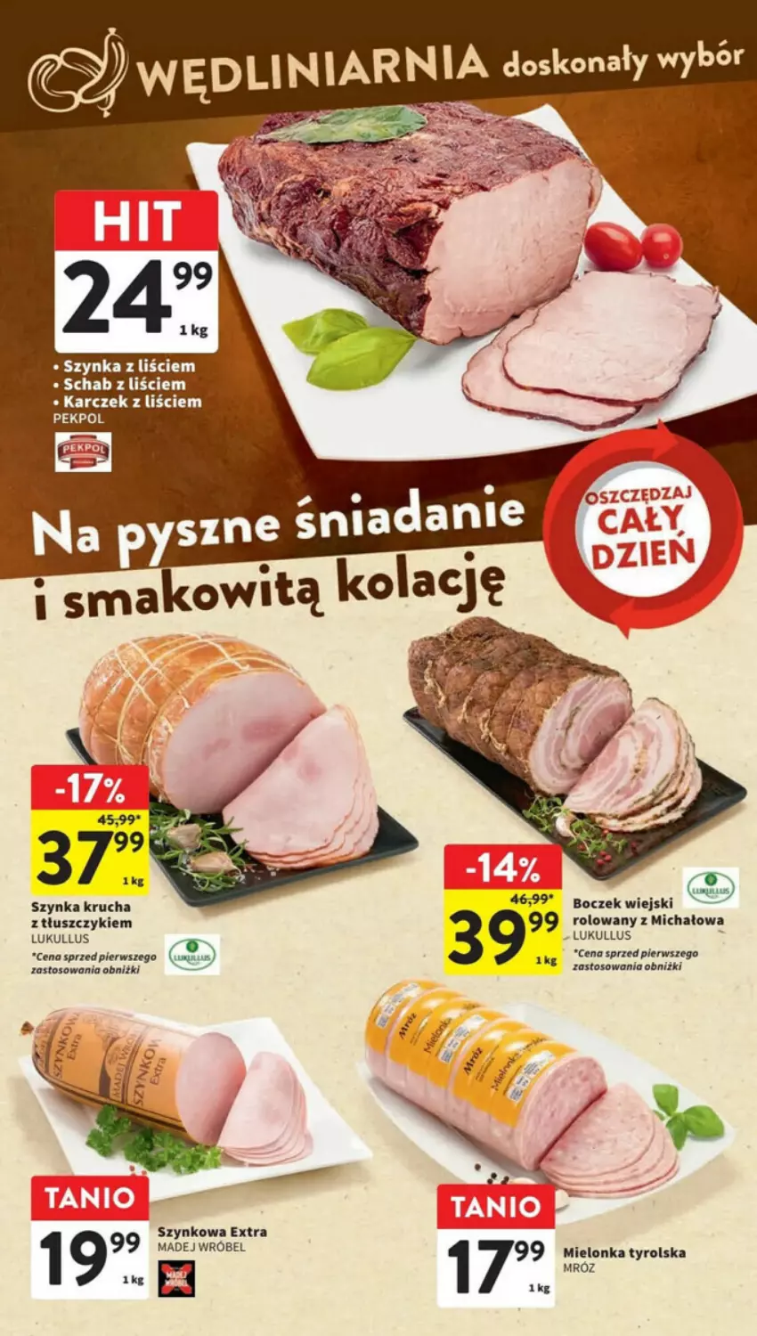 Gazetka promocyjna Intermarche - ważna 26.10 do 31.10.2023 - strona 13 - produkty: Boczek, Madej Wróbel, Mielonka tyrolska, Pekpol, Szynka