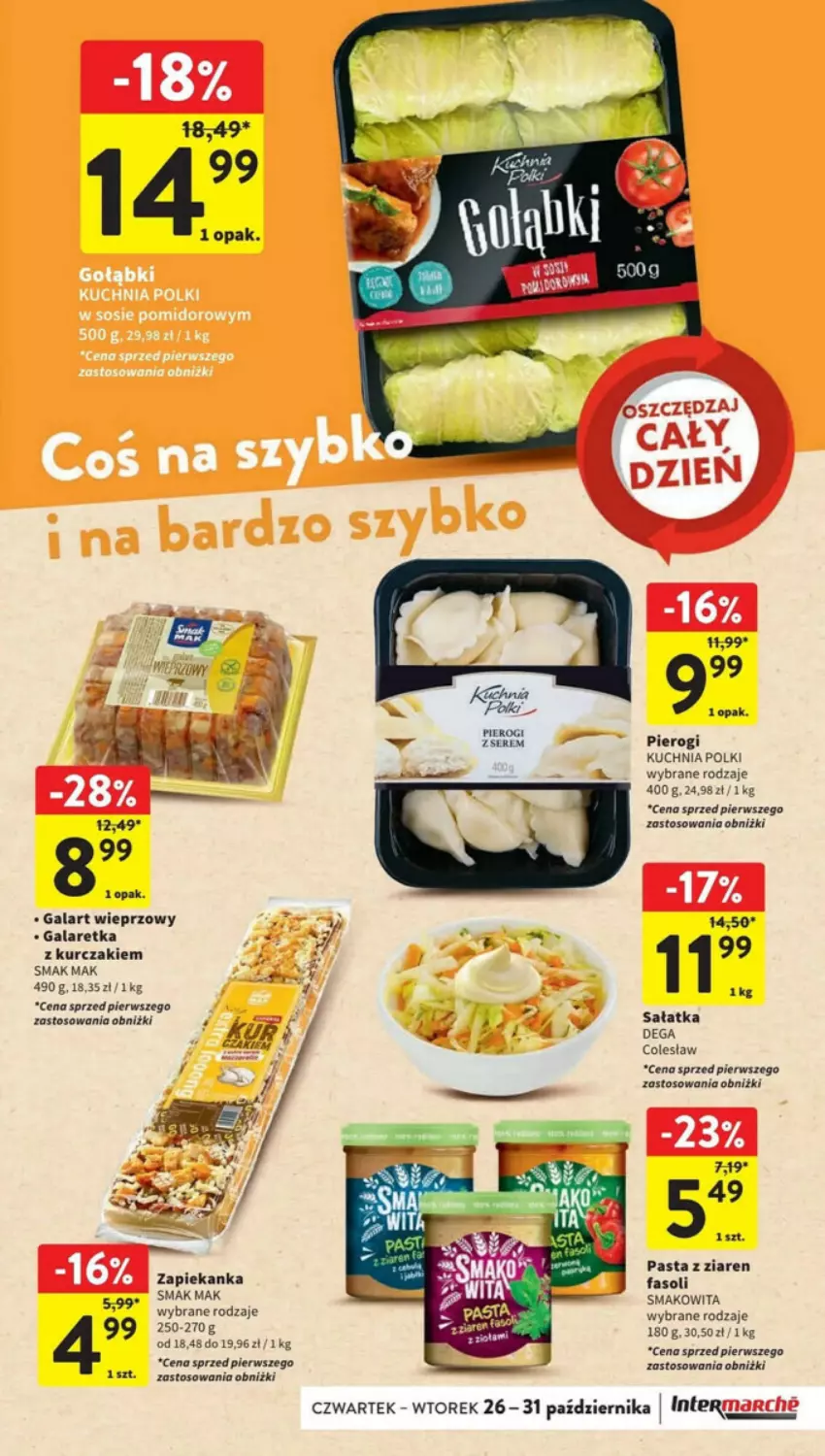 Gazetka promocyjna Intermarche - ważna 26.10 do 31.10.2023 - strona 20 - produkty: Fa, Gala, Galaretka, Kuchnia, Kurczak, Pierogi, Rolki, Ser, Smakowita