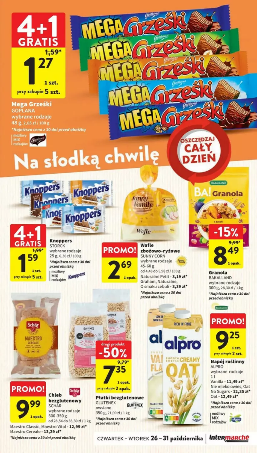 Gazetka promocyjna Intermarche - ważna 26.10 do 31.10.2023 - strona 27 - produkty: Alpro, Bakalland, Fa, Gra, Granola, Knoppers, Mleko, Napój, Napój roślinny, Ryż, Tenex, Wafle