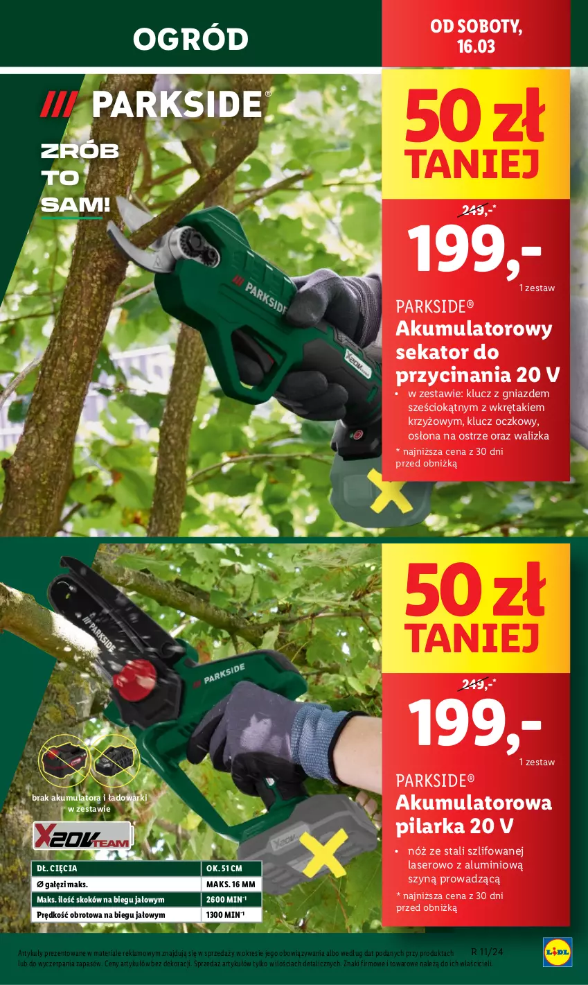 Gazetka promocyjna Lidl - GAZETKA - ważna 14.03 do 16.03.2024 - strona 23 - produkty: Akumulator, Ogród, Parkside, Sekator, Ser, Walizka, Wkręt