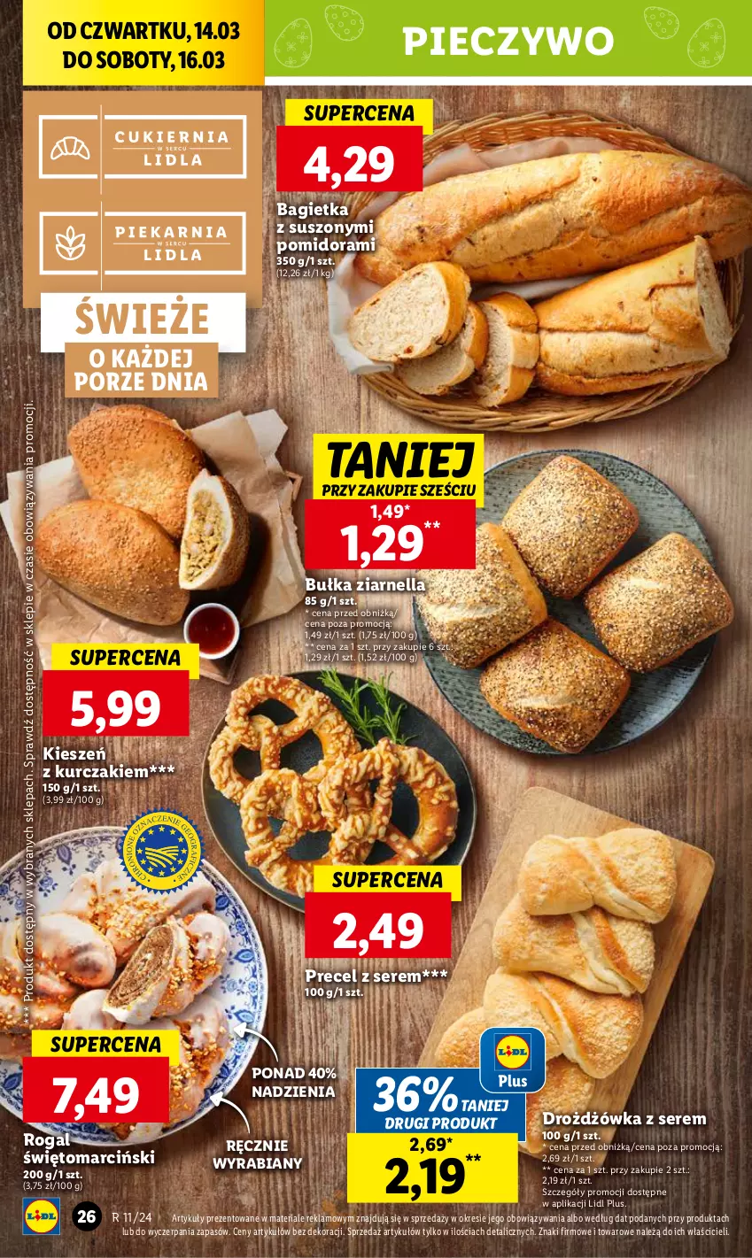 Gazetka promocyjna Lidl - GAZETKA - ważna 14.03 do 16.03.2024 - strona 28 - produkty: Bagietka, Bułka, Kurczak, Piec, Pieczywo, Por, Rogal, Ser