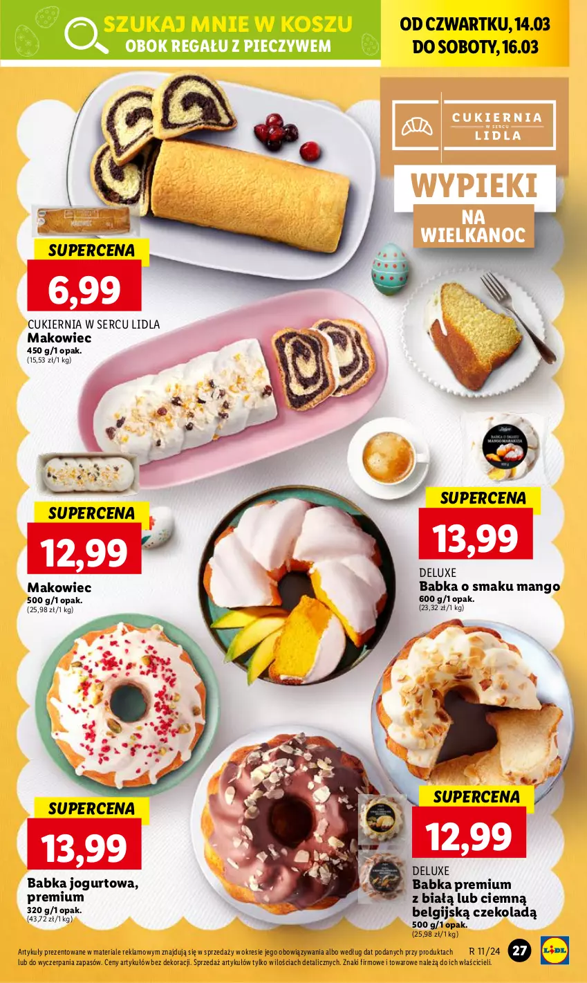 Gazetka promocyjna Lidl - GAZETKA - ważna 14.03 do 16.03.2024 - strona 29 - produkty: Babka, Cukier, Jogurt, Kosz, LG, Makowiec, Mango, Piec, Regał, Ser