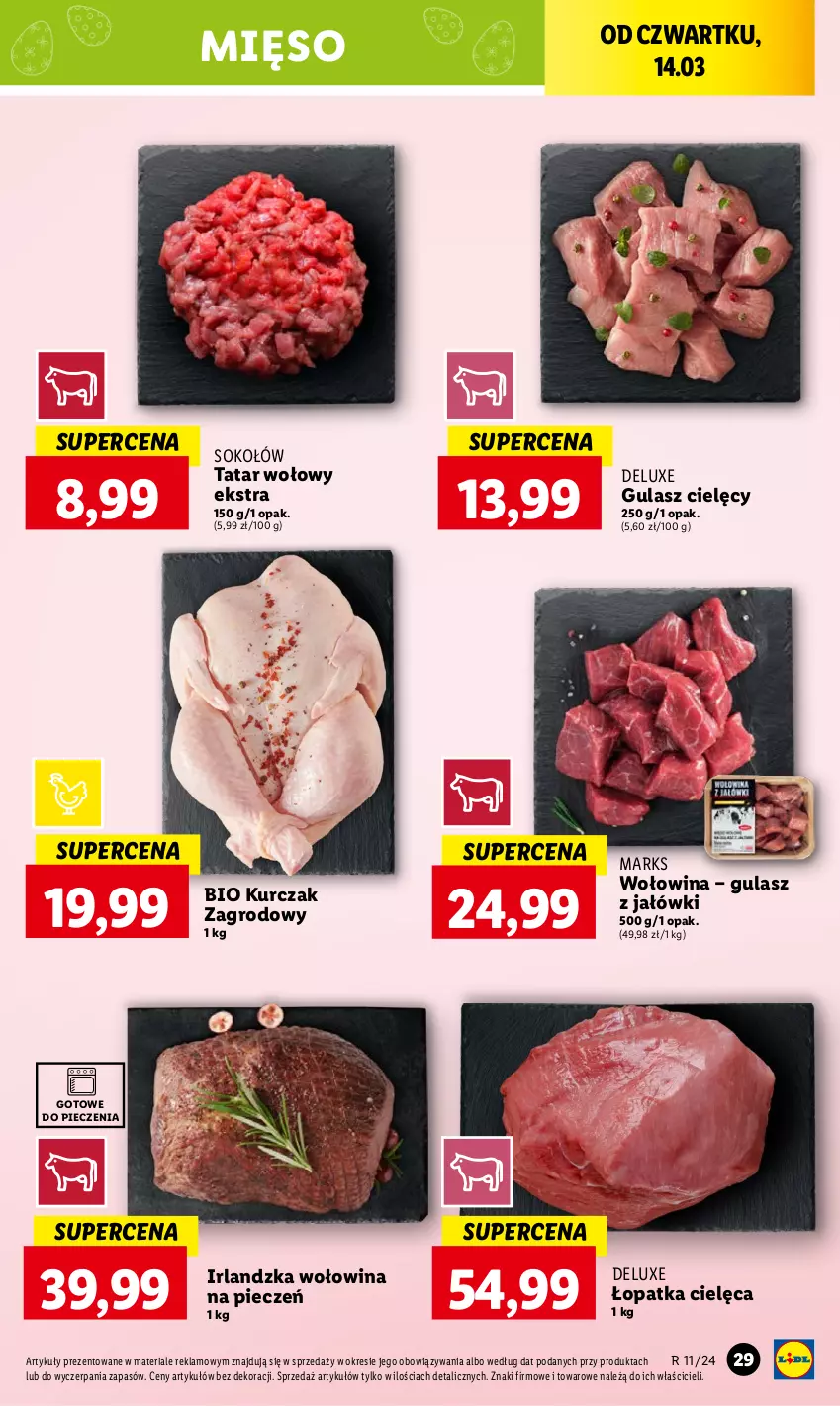 Gazetka promocyjna Lidl - GAZETKA - ważna 14.03 do 16.03.2024 - strona 31 - produkty: Kurczak, Mięso, Piec, Sok, Sokołów, Tatar wołowy, Wołowina