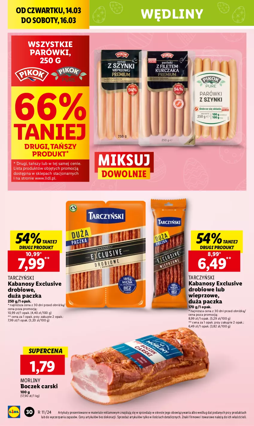 Gazetka promocyjna Lidl - GAZETKA - ważna 14.03 do 16.03.2024 - strona 32 - produkty: Boczek, Cars, Kabanos, Morliny, Parówki, Tarczyński