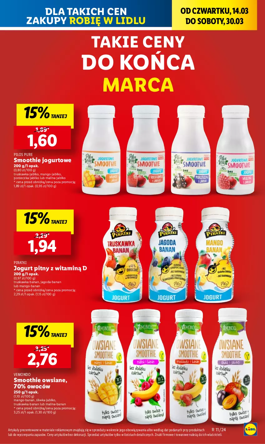 Gazetka promocyjna Lidl - GAZETKA - ważna 14.03 do 16.03.2024 - strona 37 - produkty: Jogurt, Jogurt pitny, Mango, Pilos, Por, Pur, Smoothie