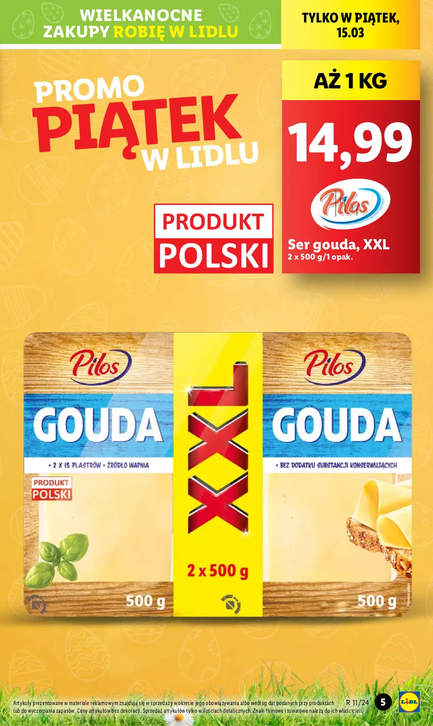 Gazetka promocyjna Lidl - GAZETKA - ważna 14.03 do 16.03.2024 - strona 5 - produkty: Gouda, Ser