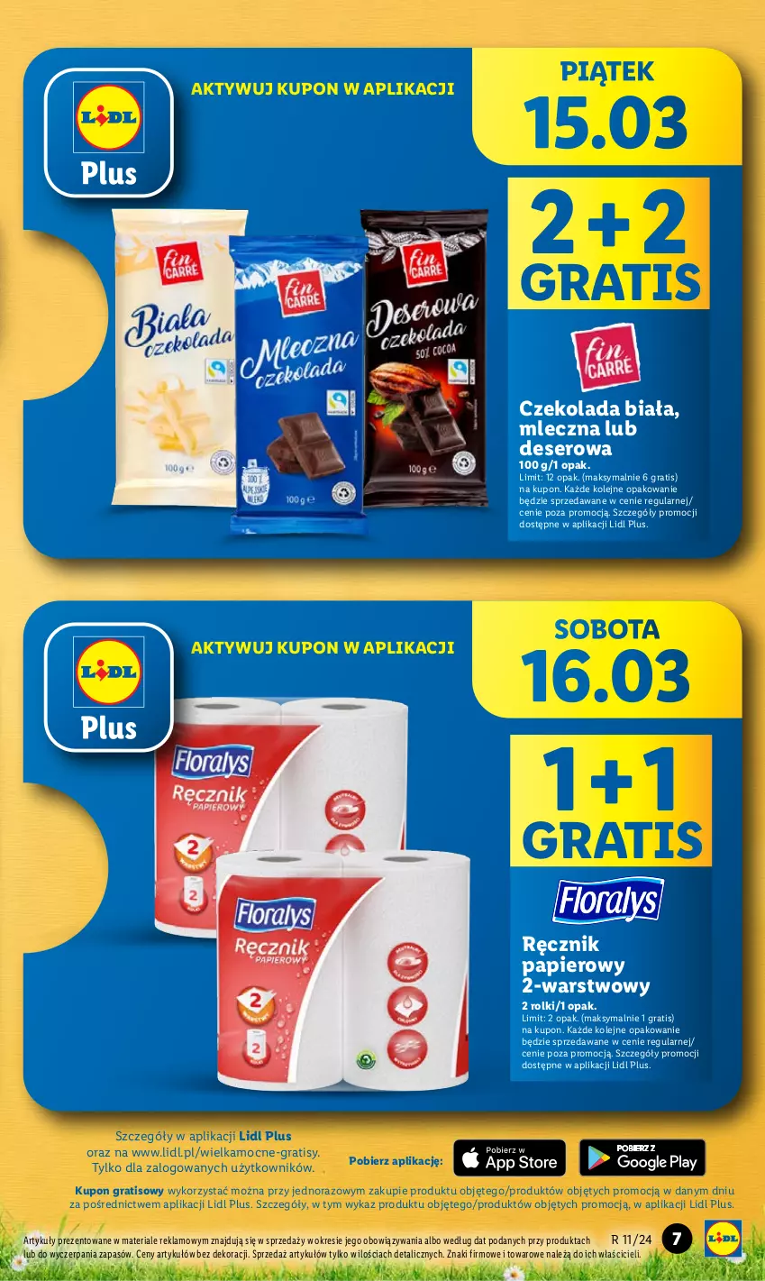 Gazetka promocyjna Lidl - GAZETKA - ważna 14.03 do 16.03.2024 - strona 7 - produkty: Czekolada, Deser, Gra, Olej, Papier, Prześcieradło, Ręcznik, Rolki, Ser