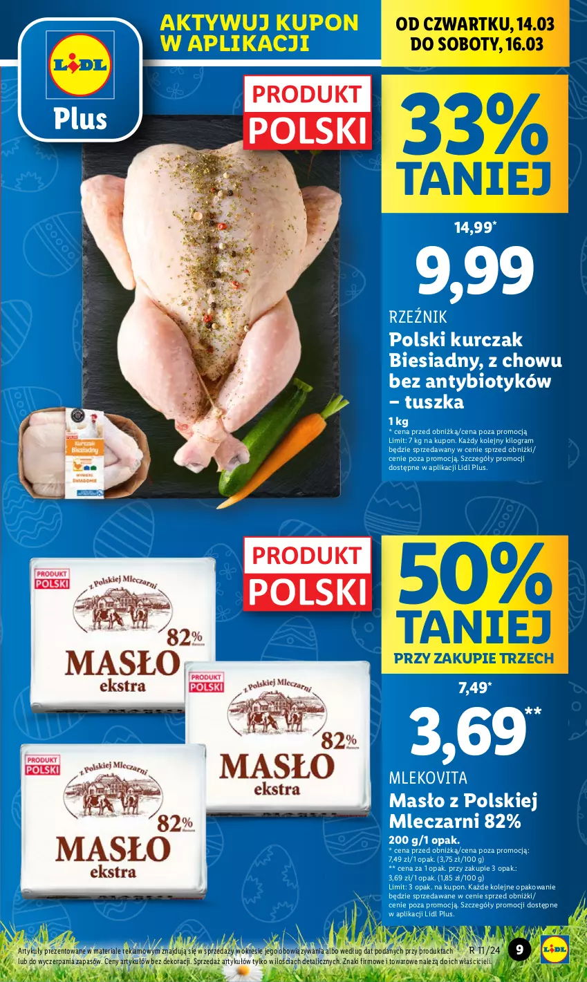 Gazetka promocyjna Lidl - GAZETKA - ważna 14.03 do 16.03.2024 - strona 9 - produkty: Gra, Kurczak, Masło, Mleko, Mlekovita, Olej, Tusz