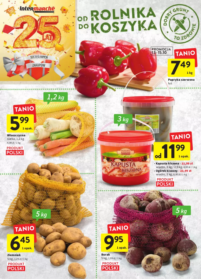 Gazetka promocyjna Intermarche - Gazetka Intermarche - ważna 13.10 do 19.10.2022 - strona 14 - produkty: Ogórek, Papryka, Papryka czerwona, Siatka, Wiadro