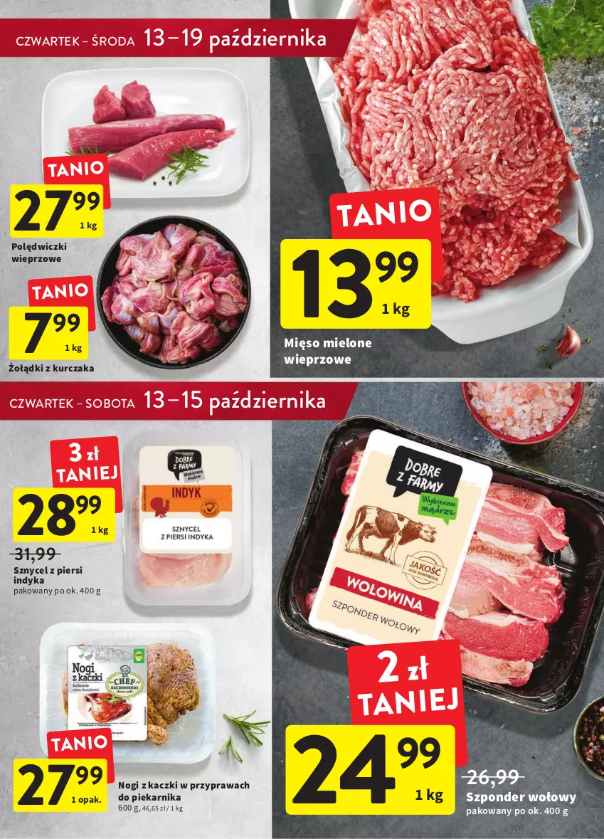 Gazetka promocyjna Intermarche - Gazetka Intermarche - ważna 13.10 do 19.10.2022 - strona 19 - produkty: Kurczak, Mięso, Mięso mielone, Piekarnik, Szponder wołowy