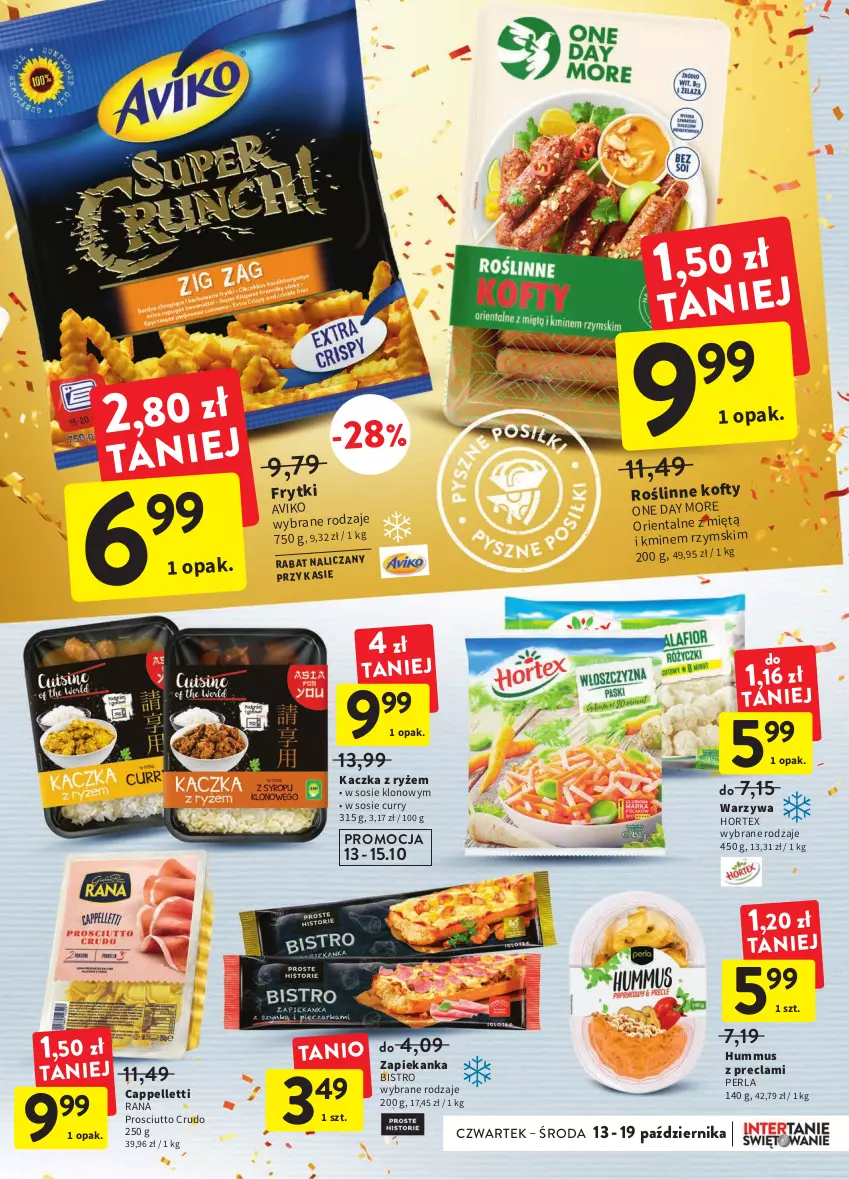 Gazetka promocyjna Intermarche - Gazetka Intermarche - ważna 13.10 do 19.10.2022 - strona 23 - produkty: Hortex, Hummus, Kaczka, Mus, Pellet, Prosciutto, Ryż, Sos, Warzywa, Zapiekanka