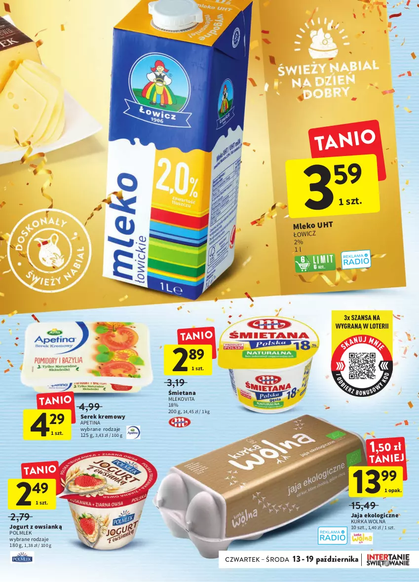 Gazetka promocyjna Intermarche - Gazetka Intermarche - ważna 13.10 do 19.10.2022 - strona 25 - produkty: Jaja, Jogurt, Mleko, Mlekovita, POLMLEK, Ser, Serek