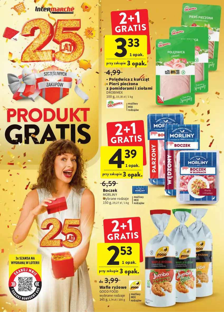 Gazetka promocyjna Intermarche - Gazetka Intermarche - ważna 13.10 do 19.10.2022 - strona 8 - produkty: Boczek, Drobimex, Morliny, Piec, Polędwica, Ryż, Wafle