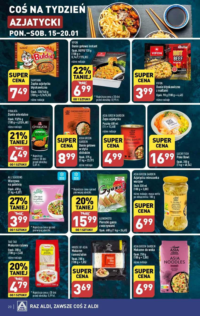 Gazetka promocyjna Aldi - Pełna oferta - ważna 15.01 do 20.01.2024 - strona 20 - produkty: All Seasons, Danie gotowe, House of Asia, Makaron, Makaron ryżowy, Mieszanka warzyw, Ryż, Warzywa, Zupa