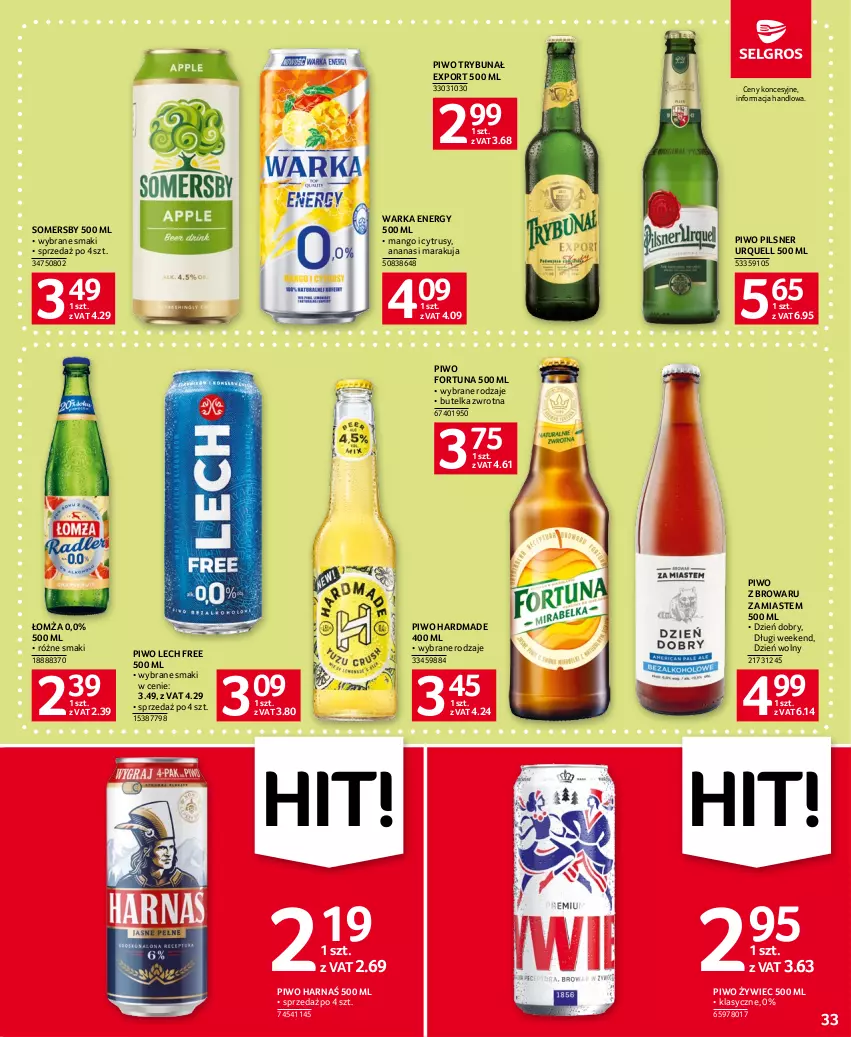 Gazetka promocyjna Selgros - Oferta spożywcza - ważna 18.05 do 31.05.2023 - strona 33 - produkty: Ananas, Fortuna, Harnaś, Mango, Pilsner Urquell, Piwo, Por, Somersby, Warka