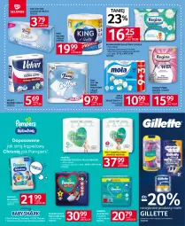 Gazetka promocyjna Selgros - Oferta spożywcza - Gazetka - ważna od 31.05 do 31.05.2023 - strona 36 - produkty: Gin, Pampers, Papier, Majtki, Papier toaletowy, Velvet, Strój kąpielowy, Ręcznik, Rolki, Mola, Chusteczki, Gillette, Foxy, Pieluchomajtki