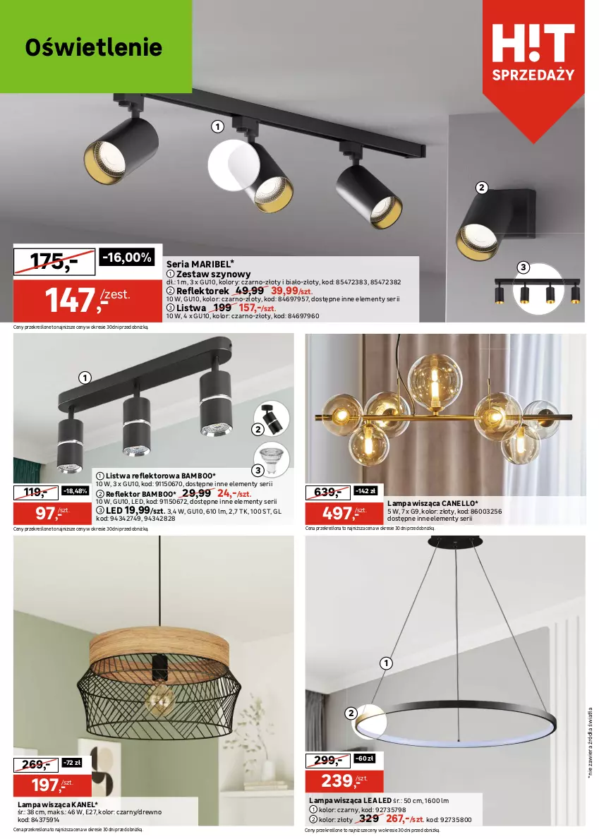 Gazetka promocyjna Leroy Merlin - Gazetka Leroy Merlin - ważna 15.10 do 17.11.2025 - strona 16 - produkty: Bursztyn, Fa, Gra, Lampa, Lampa sufitowa, Lampa wisząca, Listwa, Plafon, Por, Przewód, Reflektor, Ser, Sport, Tran