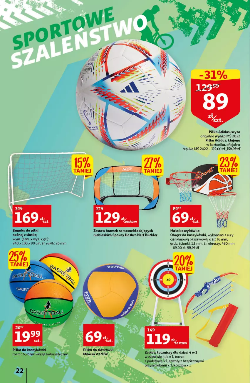 Gazetka promocyjna Auchan - Zadbaj o piękny ogród Hipermarkety - ważna 12.05 do 21.05.2022 - strona 22 - produkty: Adidas, Bramka, Dzieci, Hasbro, Klej, Kosz, Nerf, Noż, Piec, Ramka, Tonik, Znicz