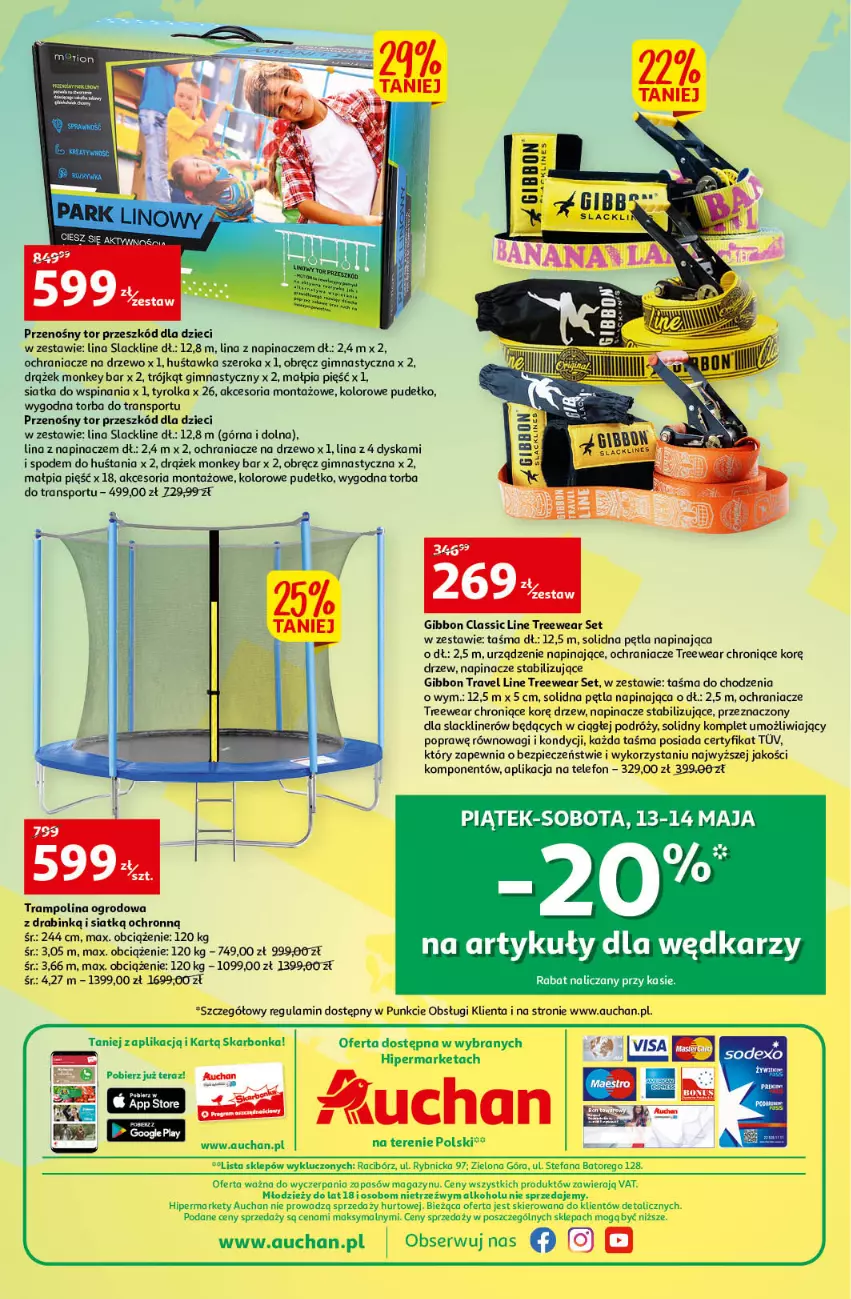 Gazetka promocyjna Auchan - Zadbaj o piękny ogród Hipermarkety - ważna 12.05 do 21.05.2022 - strona 24 - produkty: Dzieci, Fa, Huśtawka, Lack, Ochraniacze, Piec, Por, Pudełko, Ser, Siatka, Sport, Telefon, Torba, Tran, Wagi