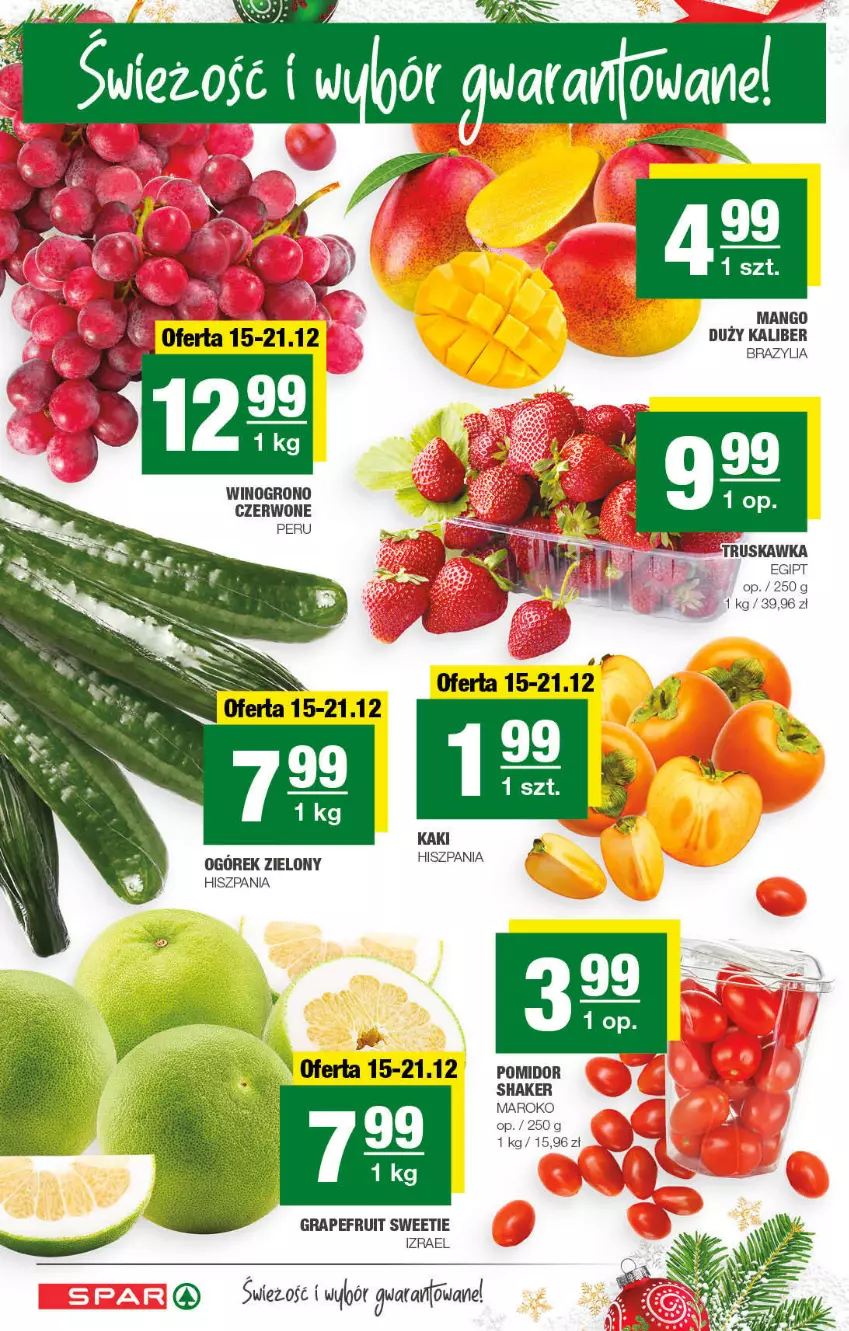 Gazetka promocyjna Spar - Spar - ważna 12.12 do 22.12.2021 - strona 2 - produkty: Gra, Kaki, Mango, Ogórek, Wino