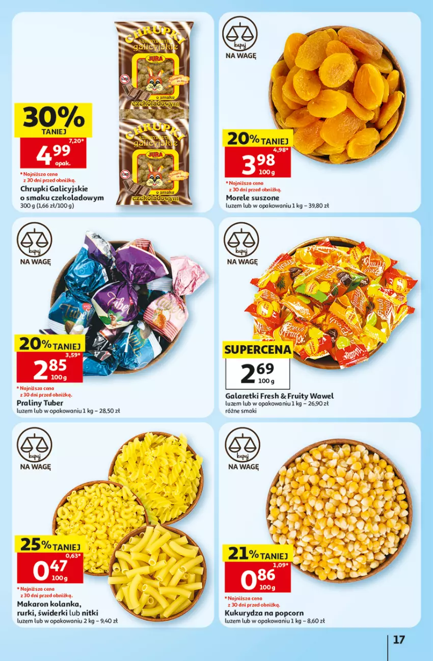 Gazetka promocyjna Auchan - Gazetka 30 Lat Hipermarket Auchan - ważna 10.09 do 16.09.2026 - strona 17 - produkty: Chrupki, Gala, Galaretki, Kukurydza, LG, Popcorn, Praliny, Rurki, Wawel