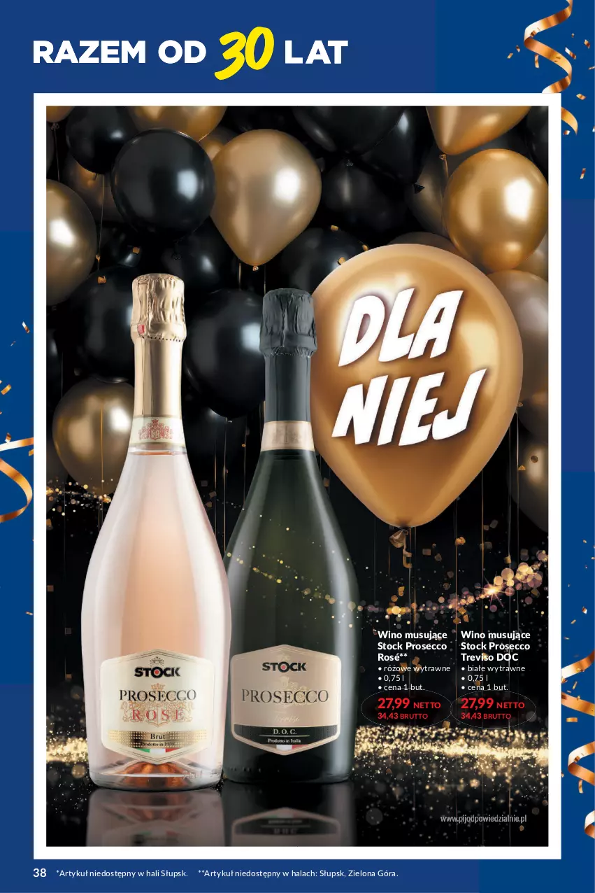 Gazetka promocyjna Makro - Katalog Dostawcy - oferta z alkoholem - ważna 05.03 do 30.03.2024 - strona 38 - produkty: Mus, Prosecco, Stock, Wino, Wino musujące