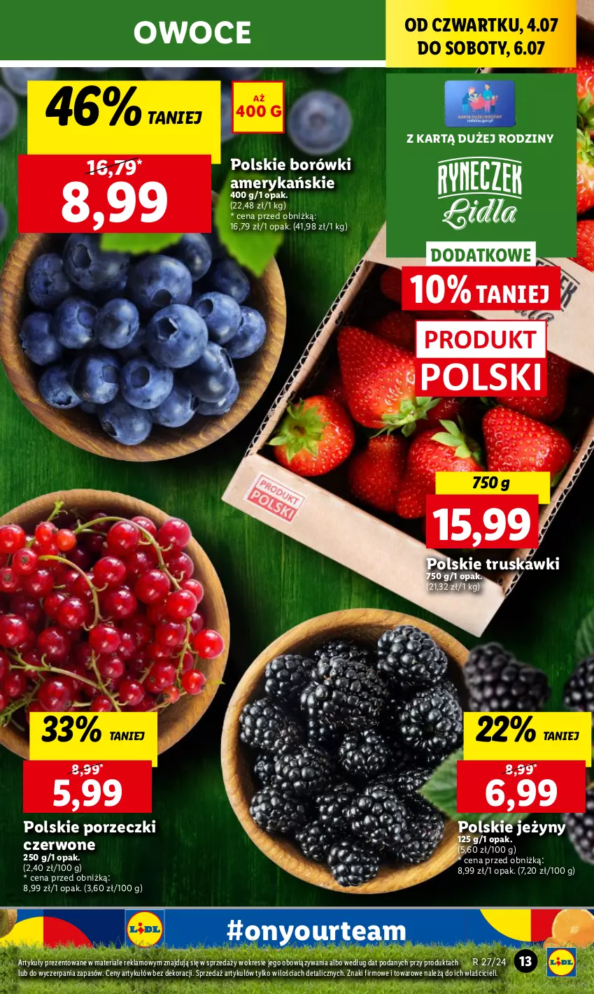 Gazetka promocyjna Lidl - GAZETKA - ważna 04.07 do 06.07.2024 - strona 17 - produkty: Chleb, Jeżyny, Owoce, Por, Porzeczki czerwone, Ser, Truskawki