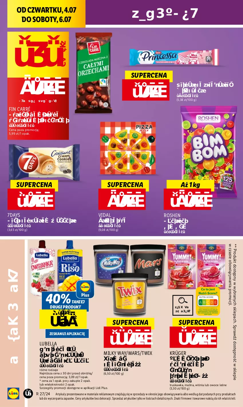 Gazetka promocyjna Lidl - GAZETKA - ważna 04.07 do 06.07.2024 - strona 34 - produkty: Bell, Bella, Lubella, Mars, Milky Way, Owoce, Twix