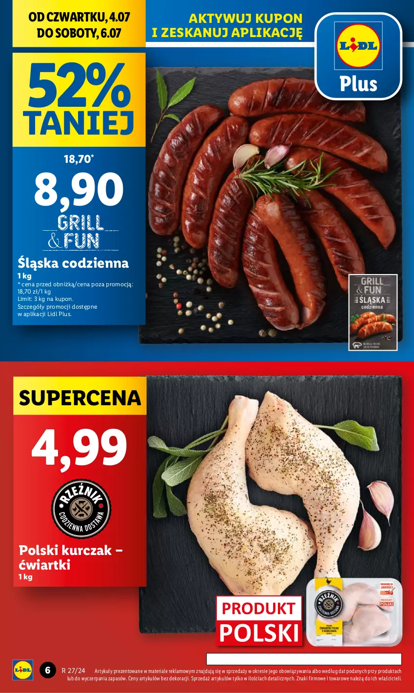 Gazetka promocyjna Lidl - GAZETKA - ważna 04.07 do 06.07.2024 - strona 6 - produkty: Kurczak