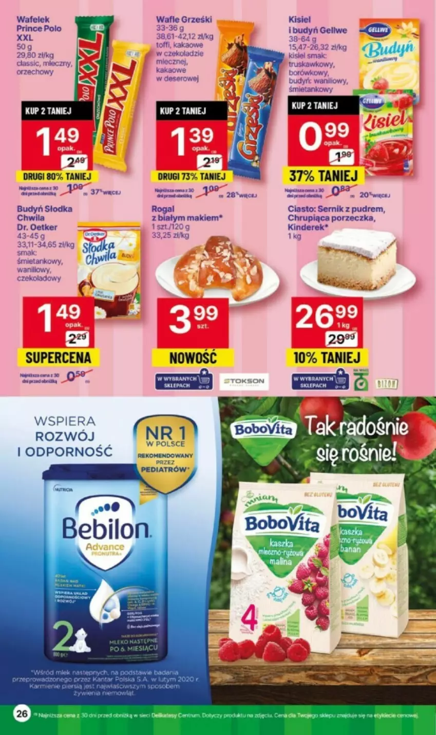 Gazetka promocyjna Delikatesy Centrum - ważna 02.11 do 08.11.2023 - strona 19 - produkty: Budyń, Dr. Oetker, Grześki, Kinder, Kisiel, Por, Prince Polo, Rogal, Ser, Wafelek, Wafle