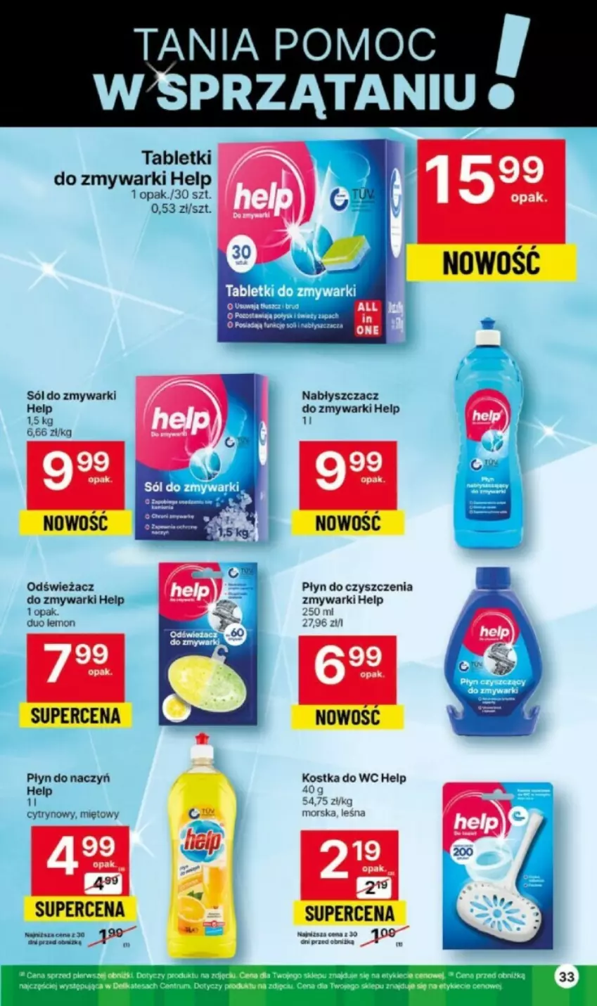 Gazetka promocyjna Delikatesy Centrum - ważna 02.11 do 08.11.2023 - strona 27 - produkty: Kostka do wc, Odświeżacz do zmywarki, Sól, Tablet, Tabletki do zmywarki, Zmywarki