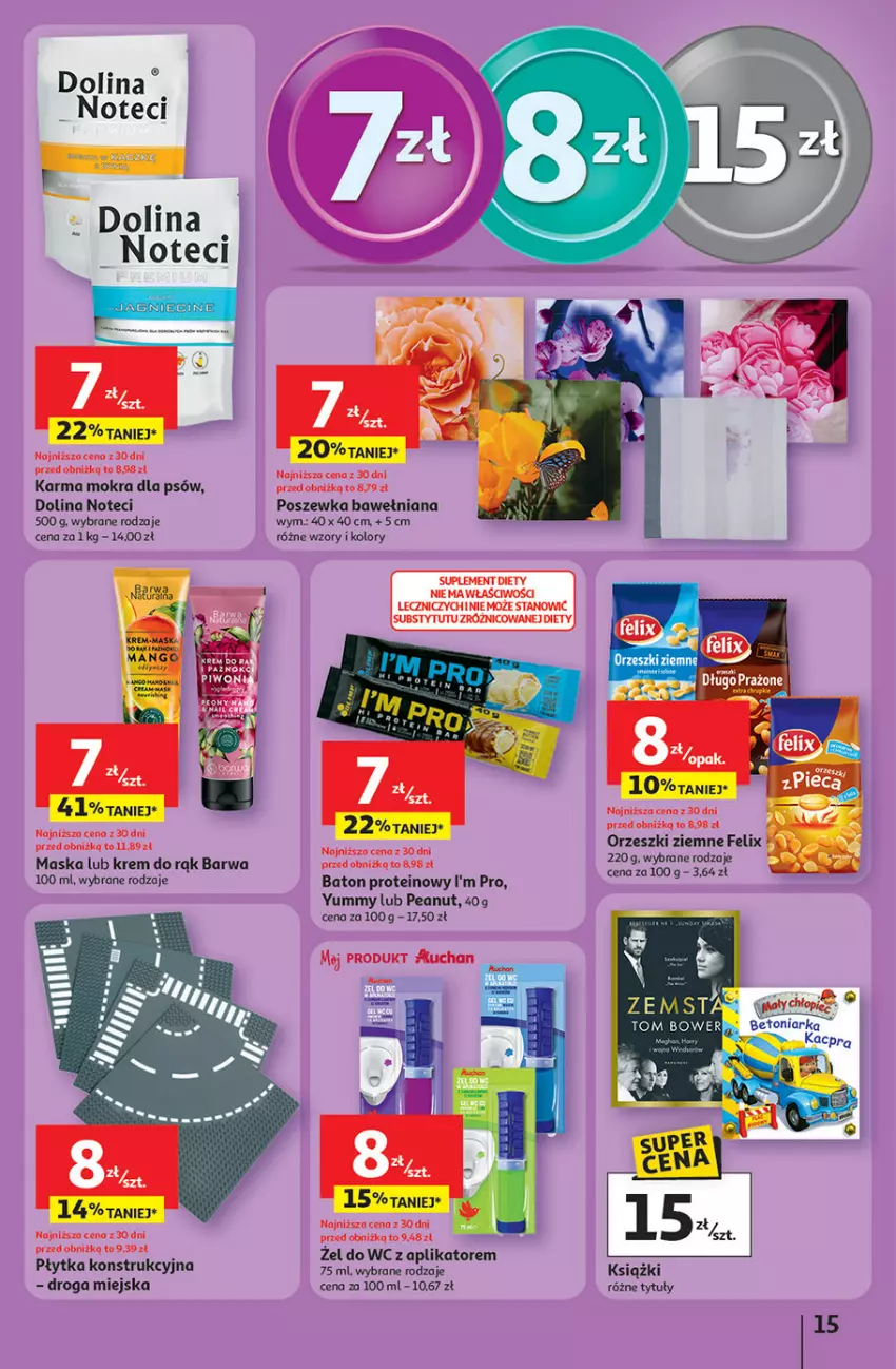 Gazetka promocyjna Auchan - Gazetka 30 Lat Hipermarket Auchan - ważna 08.01 do 14.01.2026 - strona 15 - produkty: Baton, Krem do rąk, Maska, Orzeszki, Orzeszki ziemne, Płytka, Poszewka, Suplement diety, Znicz