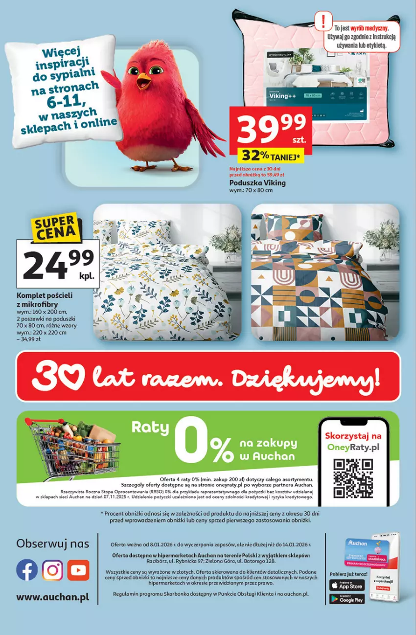 Gazetka promocyjna Auchan - Gazetka 30 Lat Hipermarket Auchan - ważna 08.01 do 14.01.2026 - strona 45 - produkty: Gra, Komplet pościeli, LEGO, Poduszka, Pościel, Ser, Tera, Top