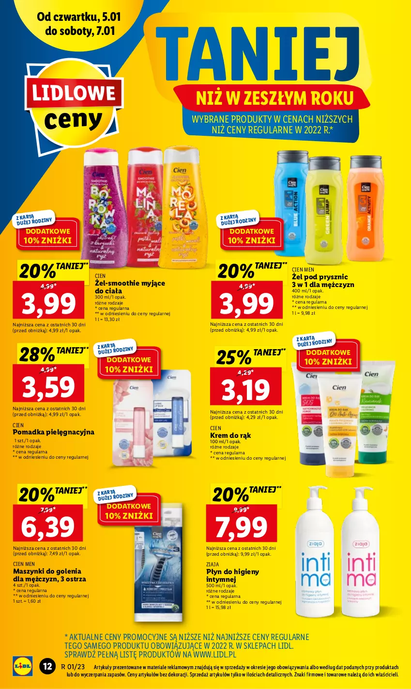 Gazetka promocyjna Lidl - GAZETKA - ważna 05.01 do 07.01.2023 - strona 12 - produkty: GoPro, Krem do rąk, Płyn do higieny intymnej, Smoothie, Ziaja