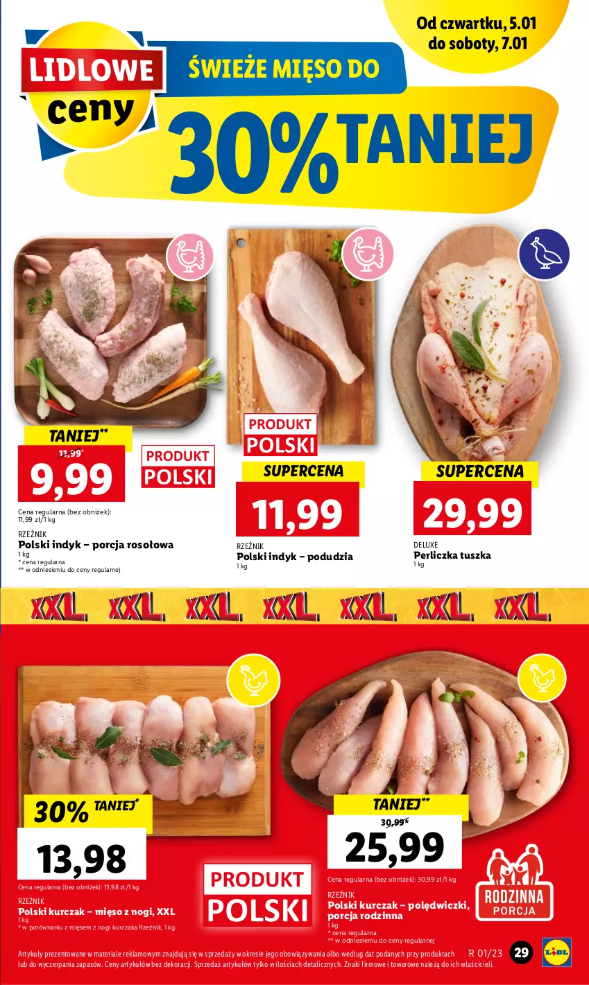 Gazetka promocyjna Lidl - GAZETKA - ważna 05.01 do 07.01.2023 - strona 31 - produkty: Kurczak, Mięso, Perliczka, Por, Tusz