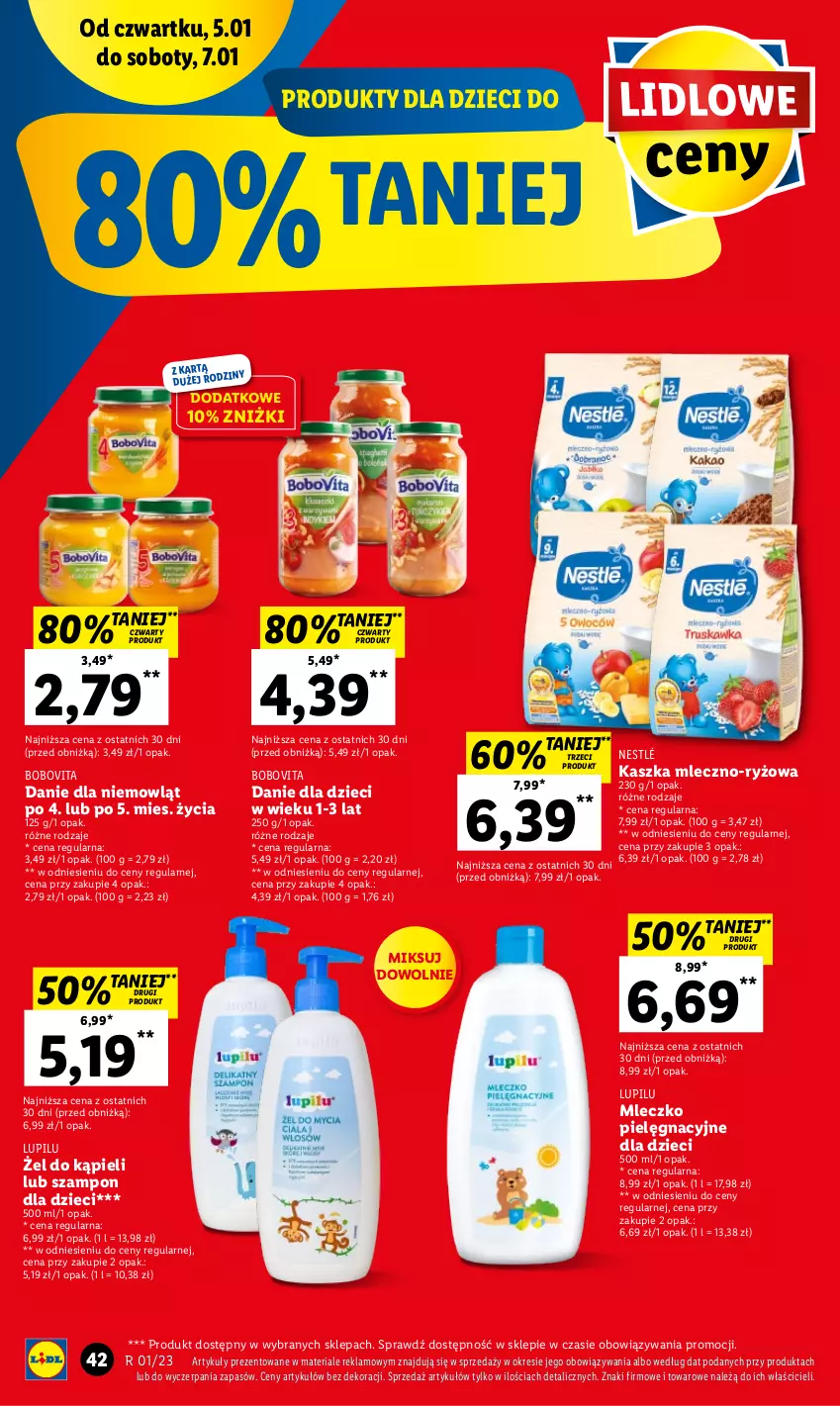 Gazetka promocyjna Lidl - GAZETKA - ważna 05.01 do 07.01.2023 - strona 44 - produkty: BoboVita, Danie dla dzieci, Dzieci, Mleczko, Nestlé, Ryż, Szampon