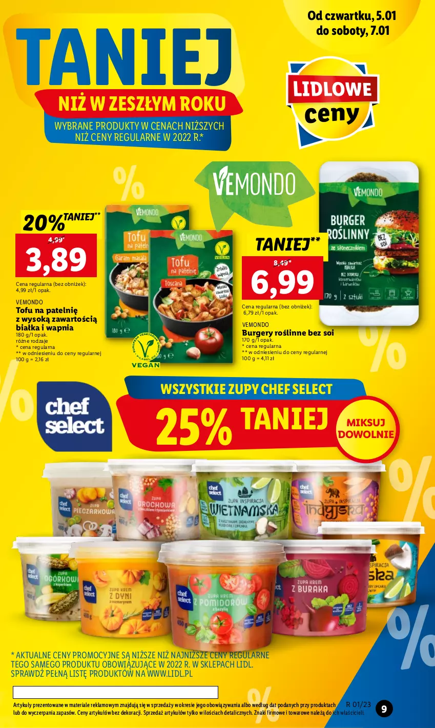 Gazetka promocyjna Lidl - GAZETKA - ważna 05.01 do 07.01.2023 - strona 9 - produkty: Burger, Sok, Tofu