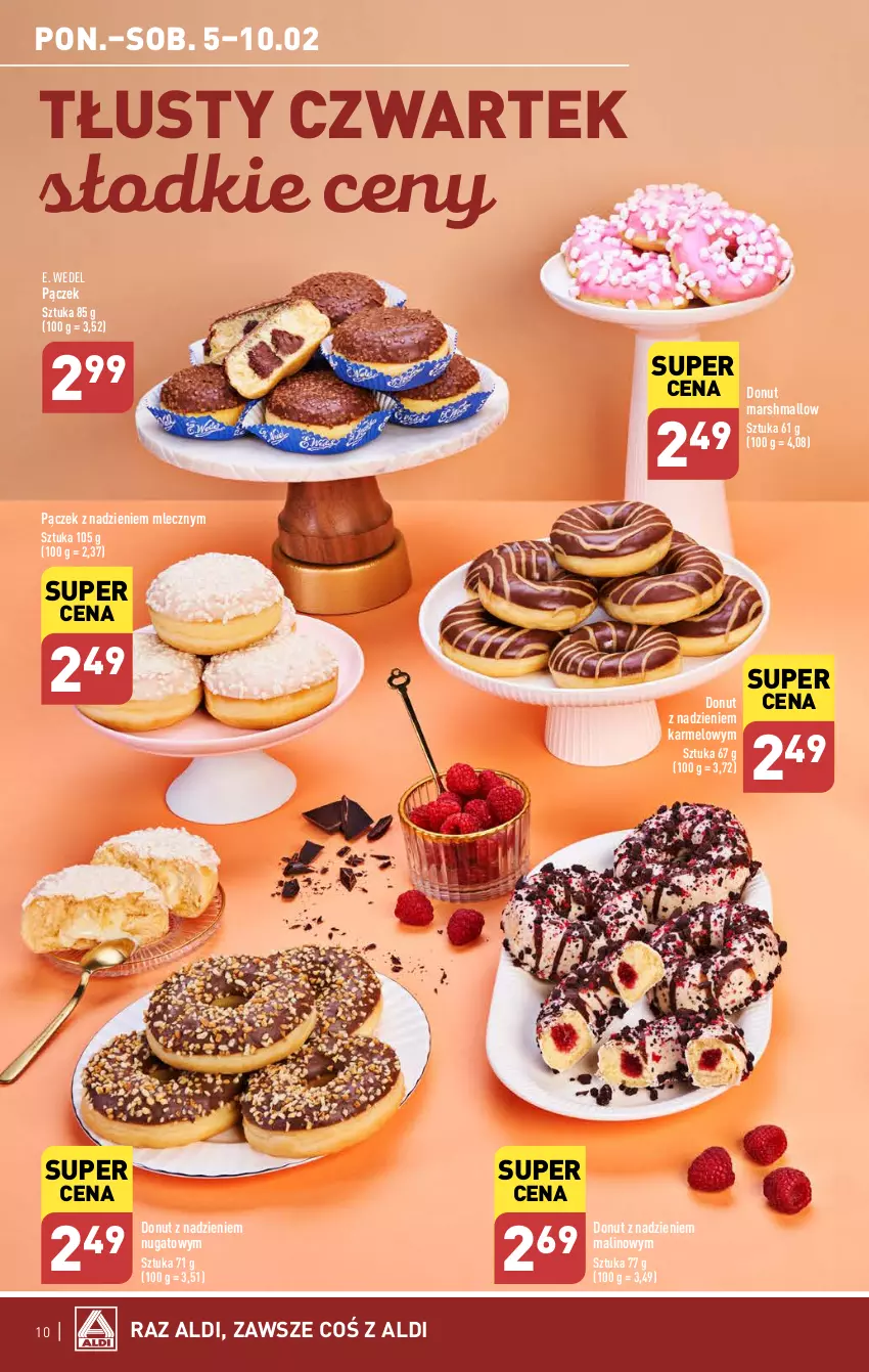 Gazetka promocyjna Aldi - Pełna oferta - ważna 05.02 do 10.02.2024 - strona 10 - produkty: Donut, E. Wedel, Mars, Pączek