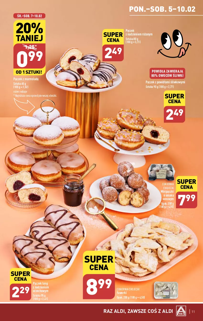 Gazetka promocyjna Aldi - Pełna oferta - ważna 05.02 do 10.02.2024 - strona 11 - produkty: Cukier, Fa, Faworki, Mola, Pączek, Róża, Ser