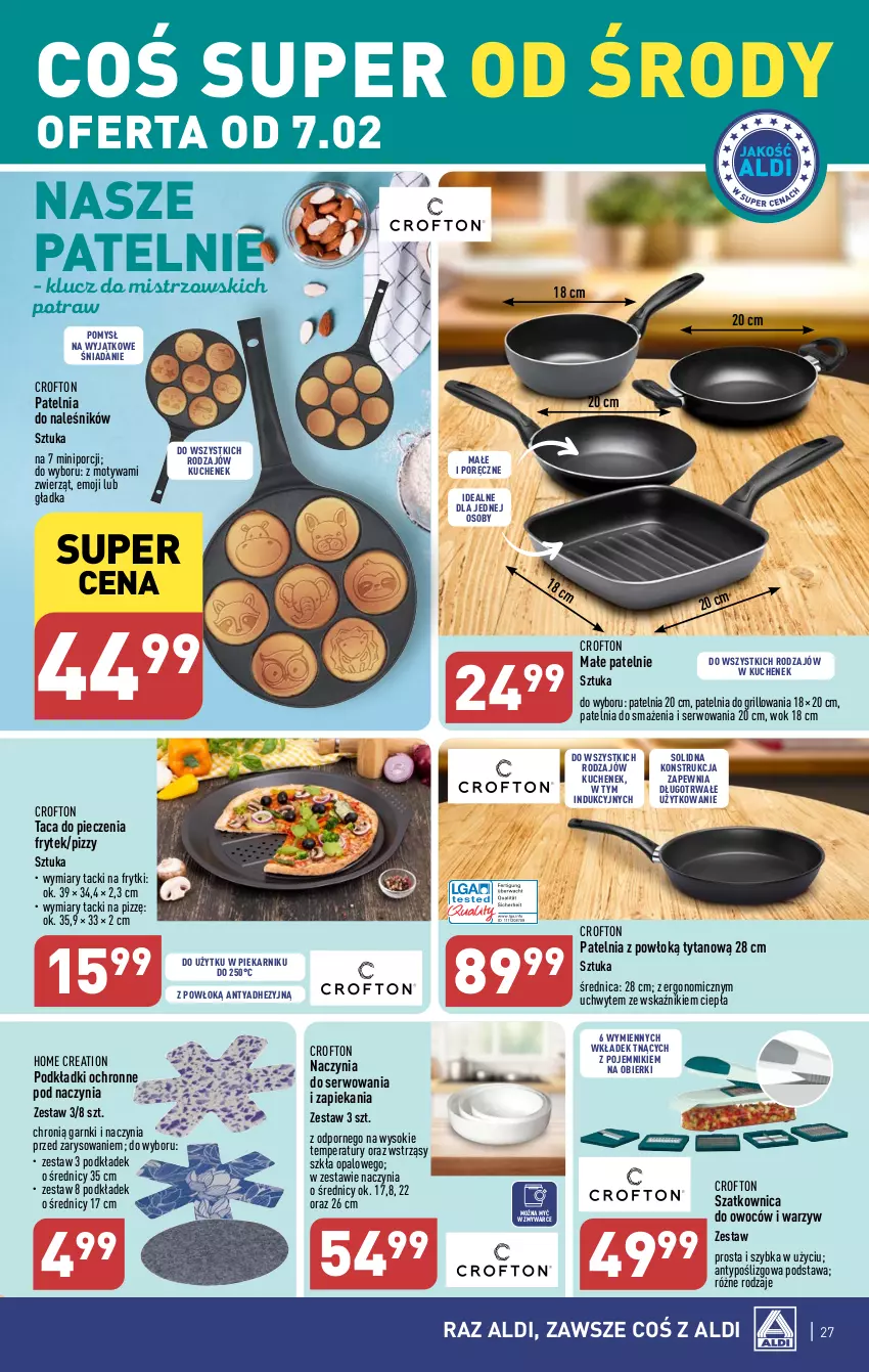 Gazetka promocyjna Aldi - Pełna oferta - ważna 05.02 do 10.02.2024 - strona 27 - produkty: Frytki, Grill, Patelnia, Piec, Piekarnik, Podkład, Pojemnik, Por, Ser, Sok, Szatkownica, Taca, Tytan