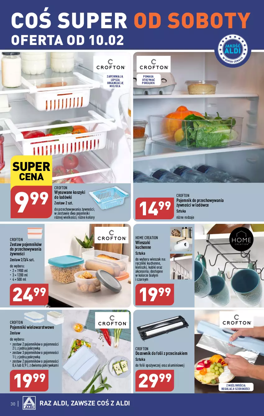 Gazetka promocyjna Aldi - Pełna oferta - ważna 05.02 do 10.02.2024 - strona 30 - produkty: Dozownik, Kosz, Pojemnik, Pojemnik do przechowywania, Por, Ręcznik, Wieszak