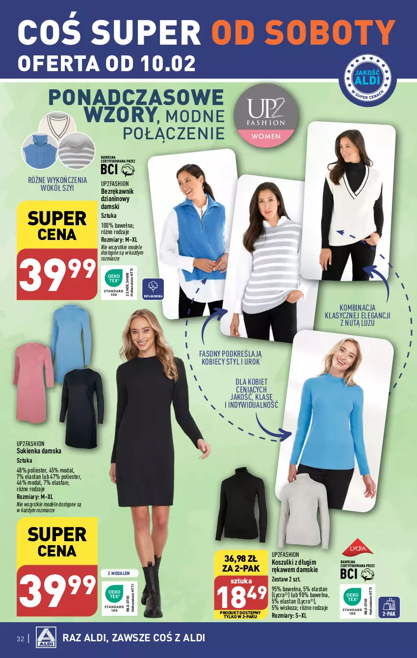 Gazetka promocyjna Aldi - Pełna oferta - ważna 05.02 do 10.02.2024 - strona 32 - produkty: Fa, Kosz, Moda, Sony, Sukienka, Wełna