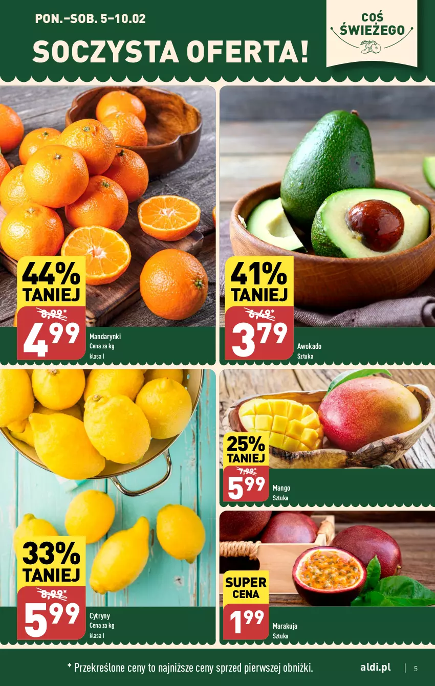 Gazetka promocyjna Aldi - Pełna oferta - ważna 05.02 do 10.02.2024 - strona 5 - produkty: Cytryny, Mandarynki, Mango