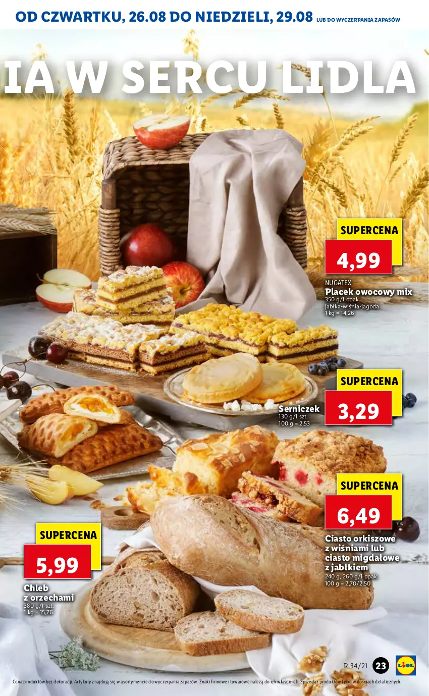 Gazetka promocyjna Lidl - GAZETKA - ważna 26.08 do 29.08.2021 - strona 23 - produkty: Chleb, Ciasto orkiszowe, Jabłka, Ser