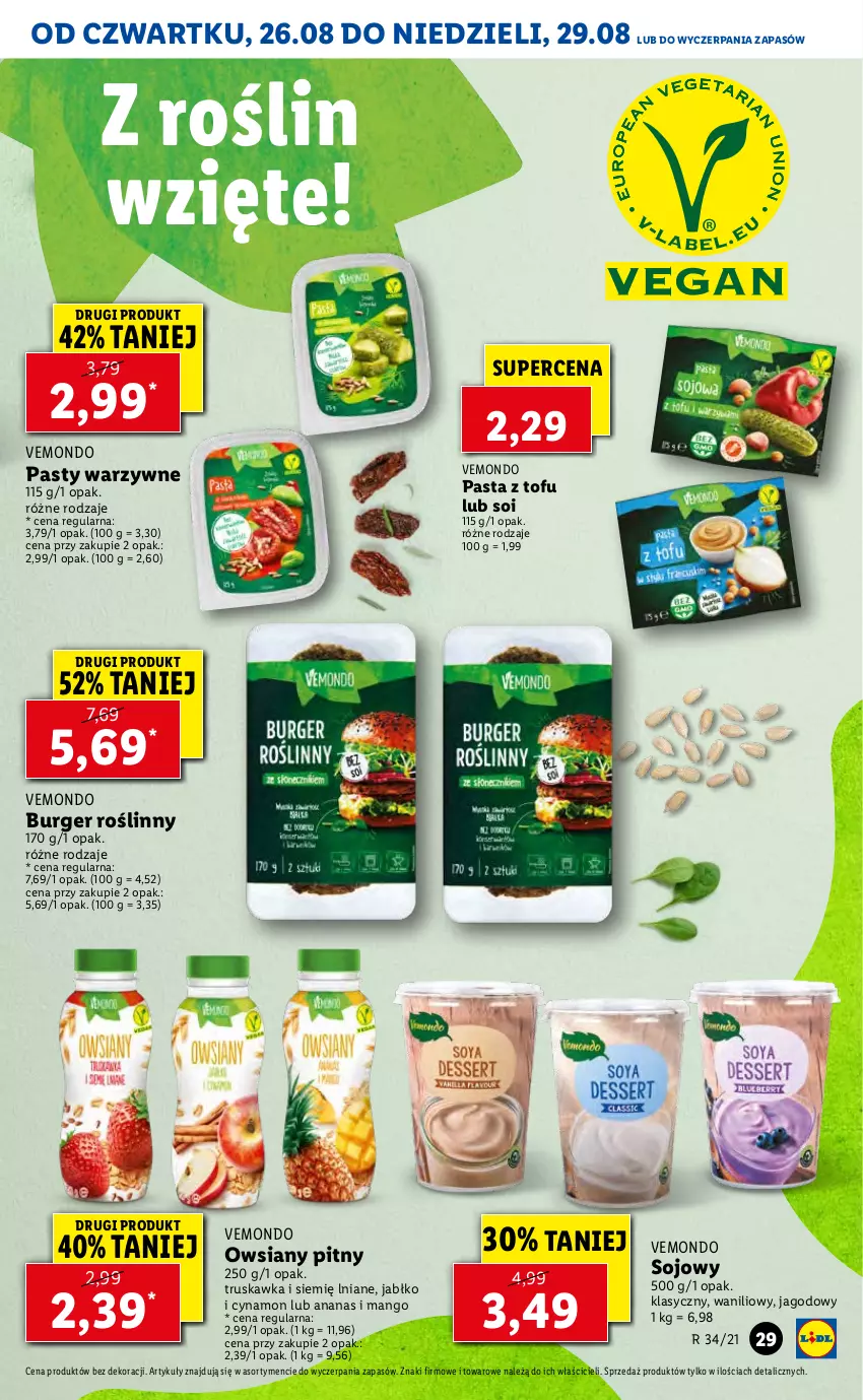 Gazetka promocyjna Lidl - GAZETKA - ważna 26.08 do 29.08.2021 - strona 29 - produkty: Ananas, Burger, Mango, Tofu