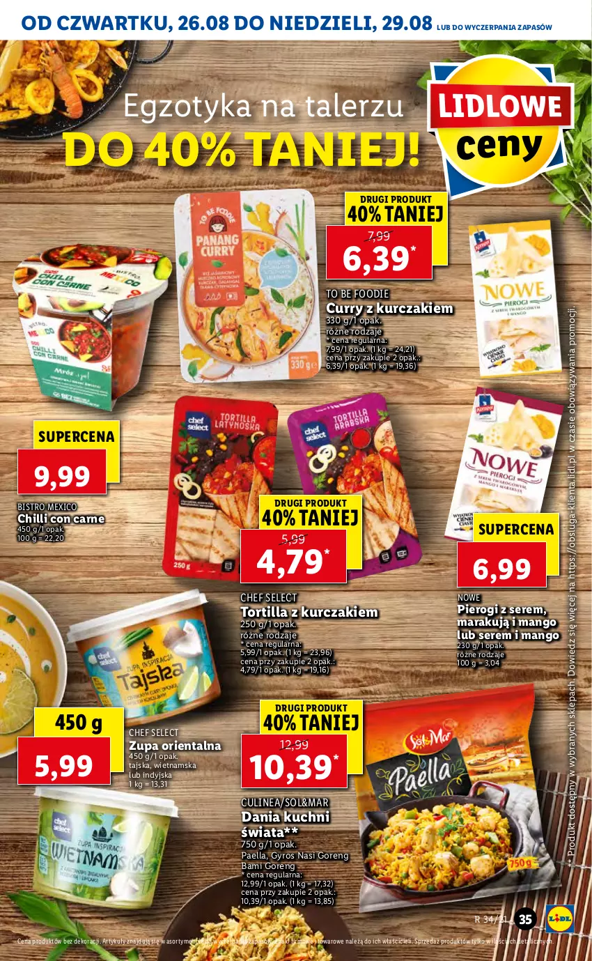 Gazetka promocyjna Lidl - GAZETKA - ważna 26.08 do 29.08.2021 - strona 35 - produkty: Gyros, Kurczak, Mango, Pierogi, Ser, Talerz, Tortilla, Zupa