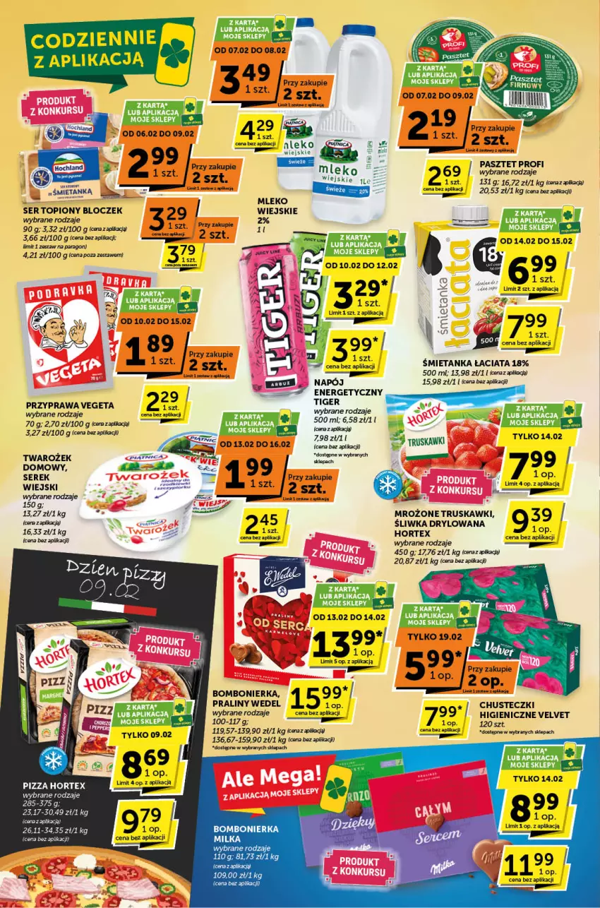 Gazetka promocyjna ABC - ważna 06.02 do 18.02.2025 - strona 2 - produkty: AEG, Chusteczki, Hortex, HP, Milka, Mleko, Napój, Noż, Pasztet, Pizza, Praliny, Ser, Ser topiony, Serek, Top, Truskawki, Vegeta, Velvet