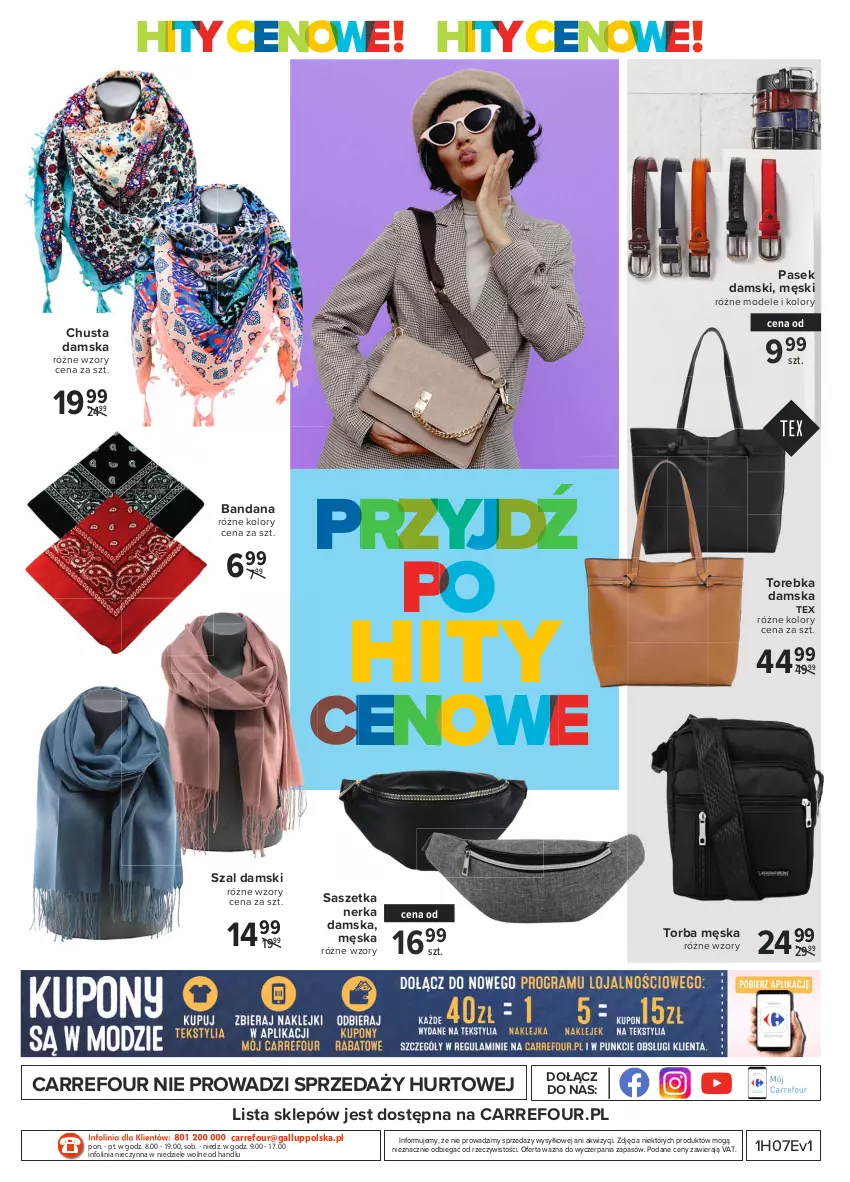 Gazetka promocyjna Carrefour - Gazetka Modowe hity cenowe - ważna 15.02 do 27.02.2021 - strona 8 - produkty: Chusta, O nas, Pasek, Pasek damski, Szal, Torba, Torebka