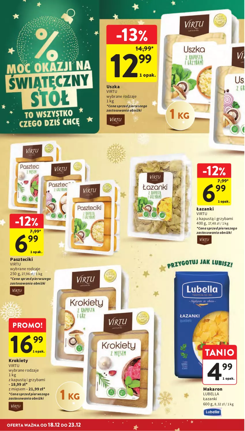 Gazetka promocyjna Intermarche - Gazetka Intermarche - ważna 18.12 do 23.12.2025 - strona 20 - produkty: Bell, Bella, Kapustą, Krokiety, Lubella, Makaron, Virtu